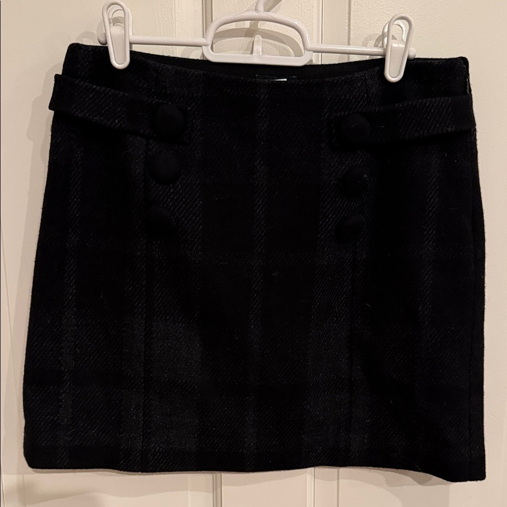 J. Crew Black Mini Skirt with Button Detail